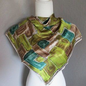1950s abstract green scarf